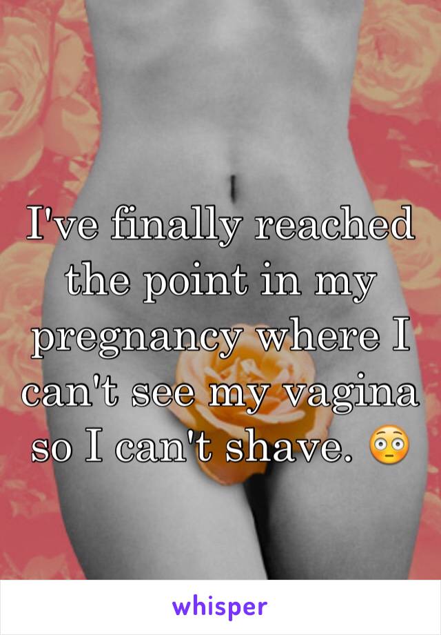 I've finally reached the point in my pregnancy where I can't see my vagina so I can't shave. 😳