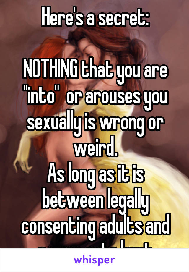 Here's a secret:

NOTHING that you are "into"  or arouses you sexually is wrong or weird.
As long as it is between legally consenting adults and no one gets hurt