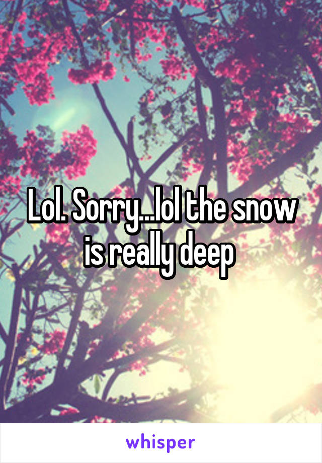 Lol. Sorry...lol the snow is really deep 