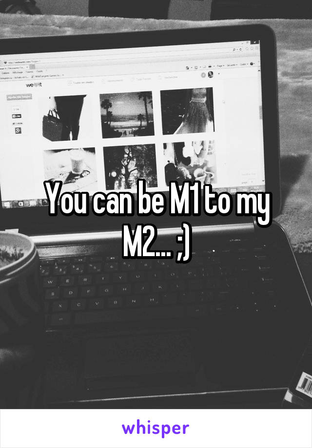 You can be M1 to my M2... ;)