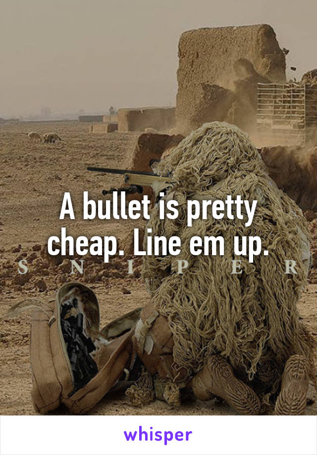 A bullet is pretty cheap. Line em up.