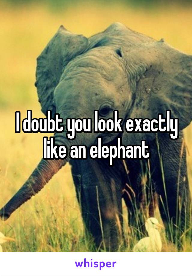 I doubt you look exactly like an elephant