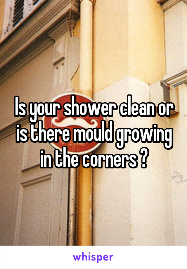 Is your shower clean or is there mould growing in the corners ?