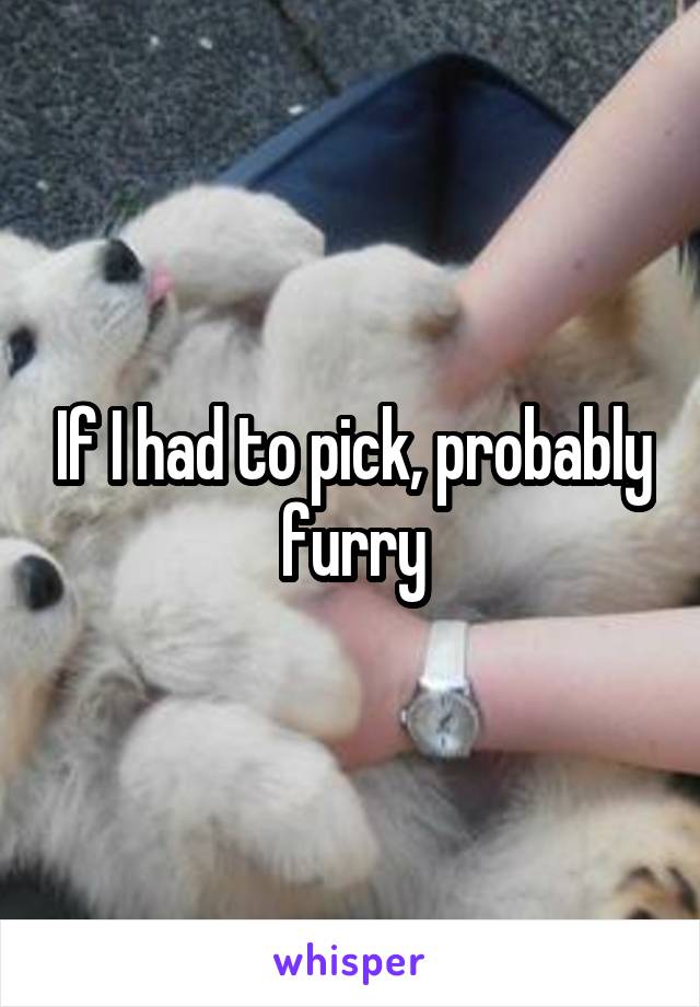 If I had to pick, probably furry