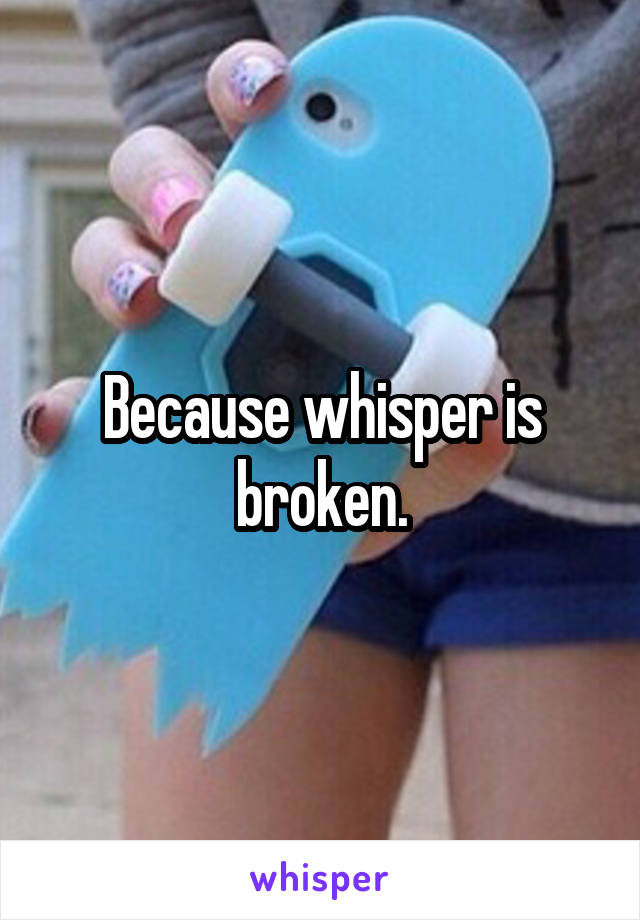 Because whisper is broken.