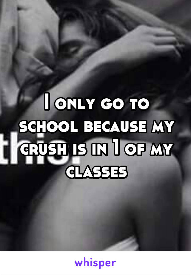 I only go to school because my crush is in 1 of my classes