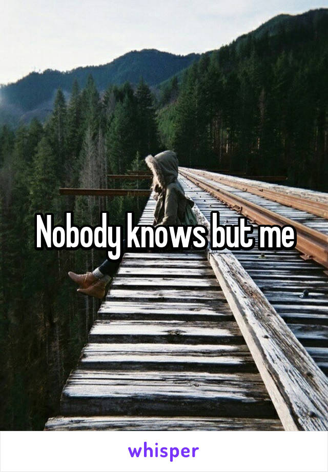 Nobody knows but me