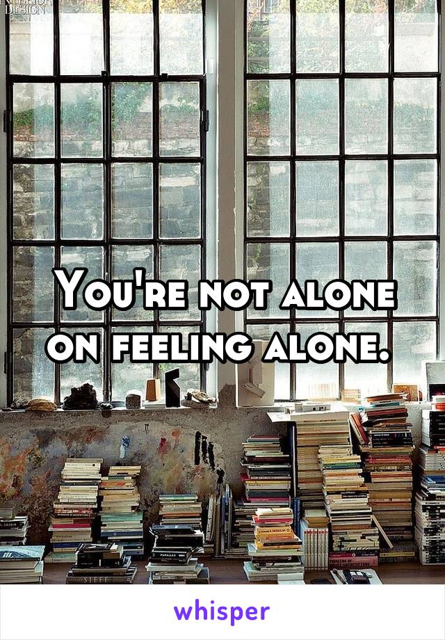 You're not alone on feeling alone. 