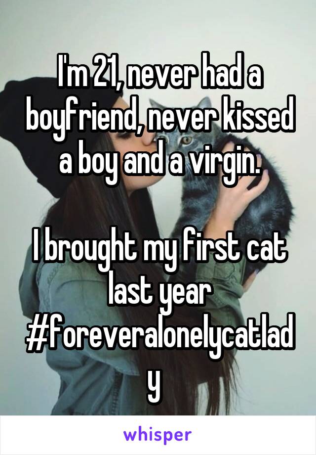 I'm 21, never had a boyfriend, never kissed a boy and a virgin.

I brought my first cat last year #foreveralonelycatlady  