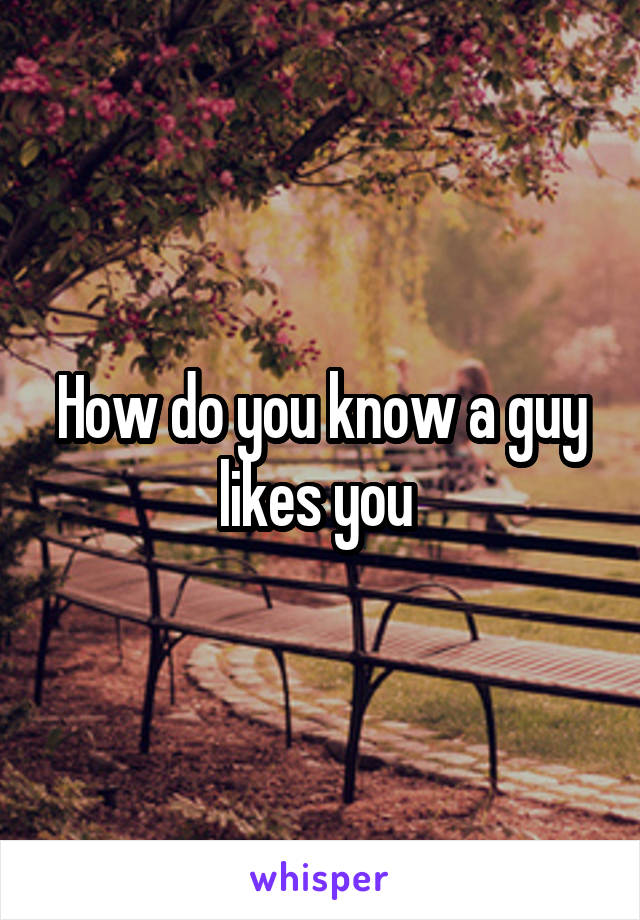 How do you know a guy likes you 