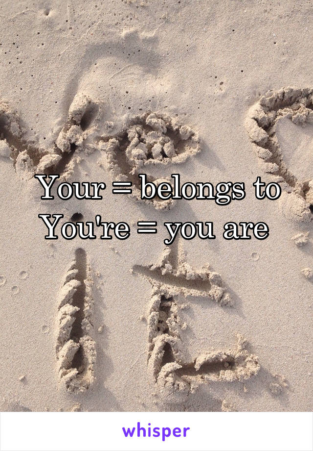 Your = belongs to
You're = you are 
