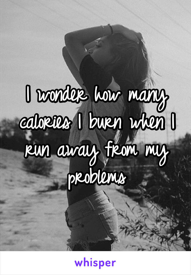 I wonder how many calories I burn when I run away from my problems