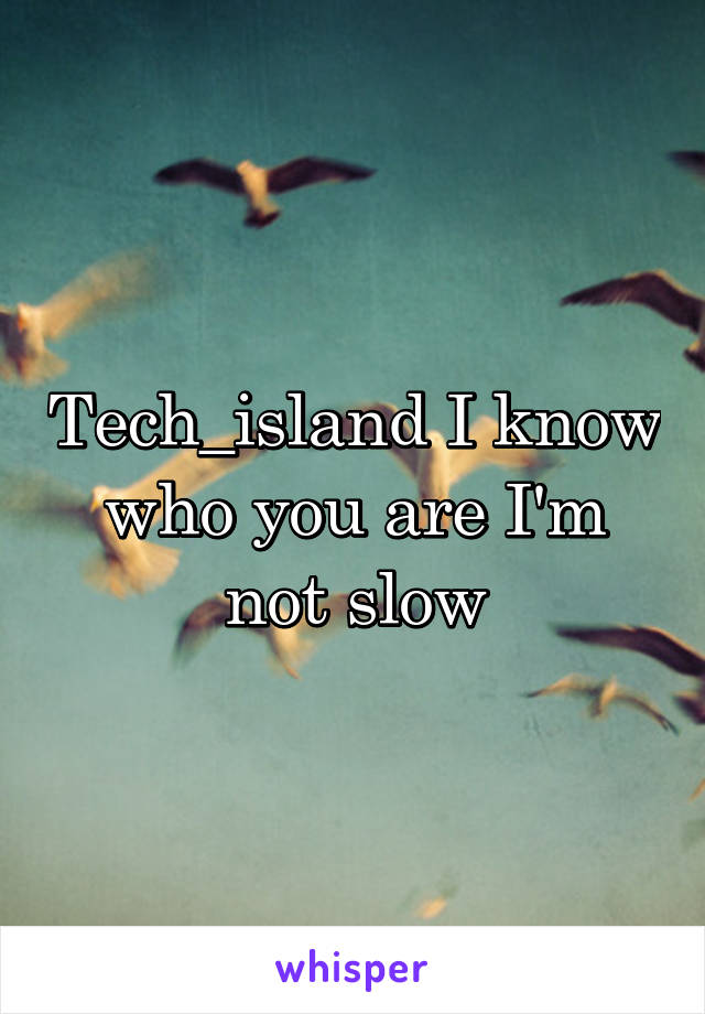 Tech_island I know who you are I'm not slow