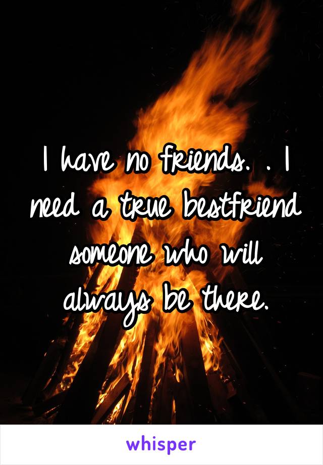 I have no friends. . I need a true bestfriend someone who will always be there.