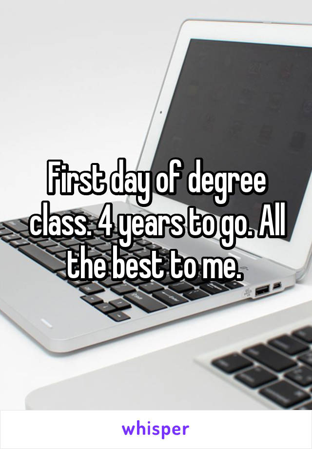 First day of degree class. 4 years to go. All the best to me. 