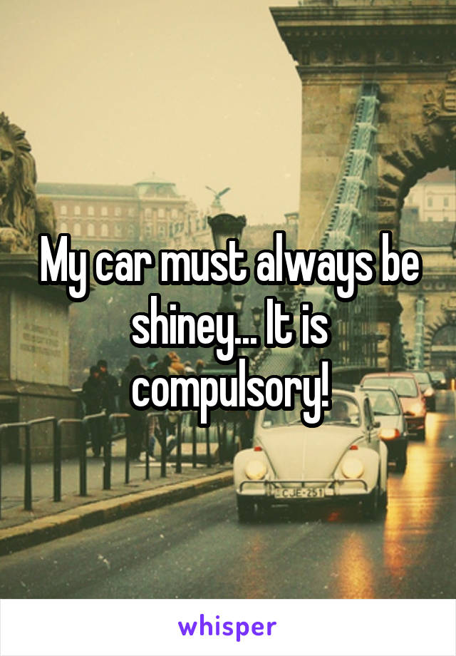 My car must always be shiney... It is compulsory!