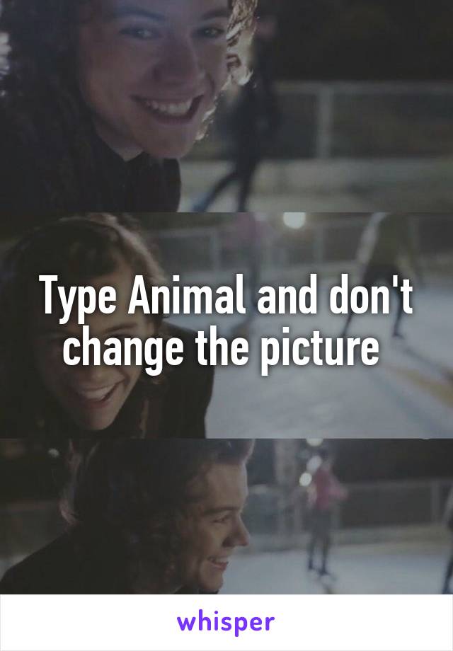 Type Animal and don't change the picture 