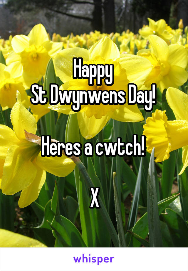 Happy 
St Dwynwens Day! 

Heres a cwtch! 

X