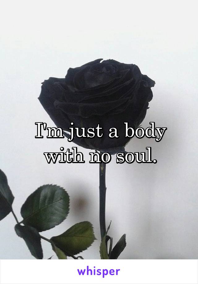 I'm just a body with no soul.