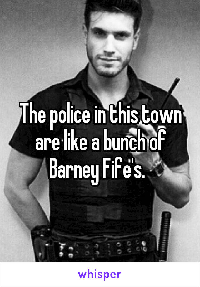 The police in this town are like a bunch of Barney Fife's.  