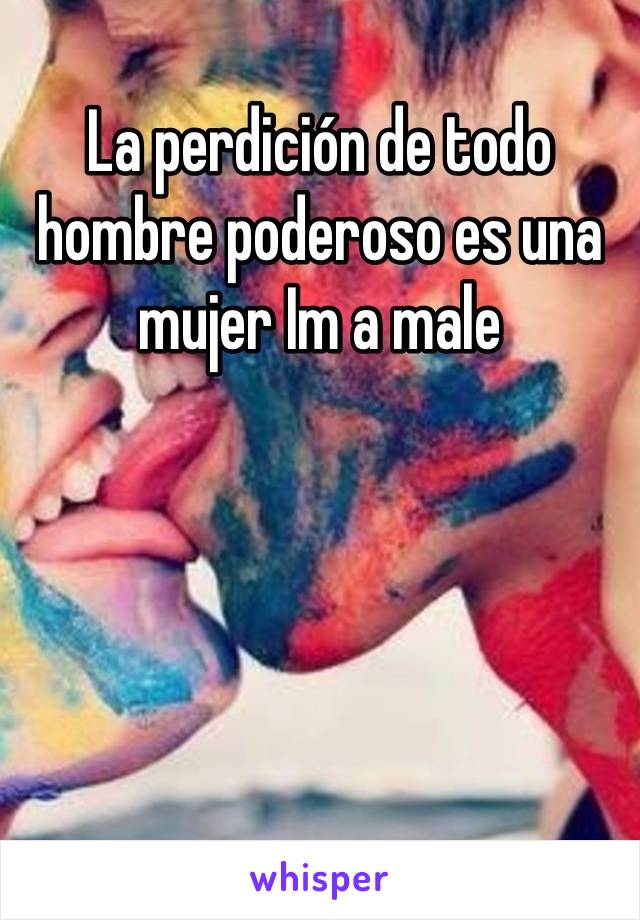 La perdición de todo hombre poderoso es una mujer Im a male