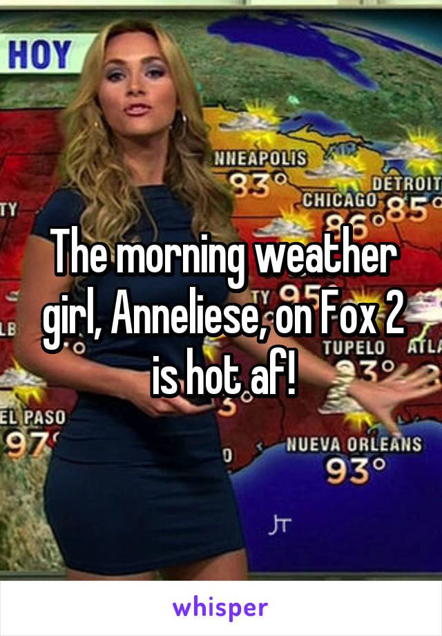 The morning weather girl, Anneliese, on Fox 2 is hot af!