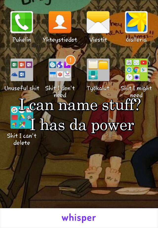 I can name stuff?
 I has da power