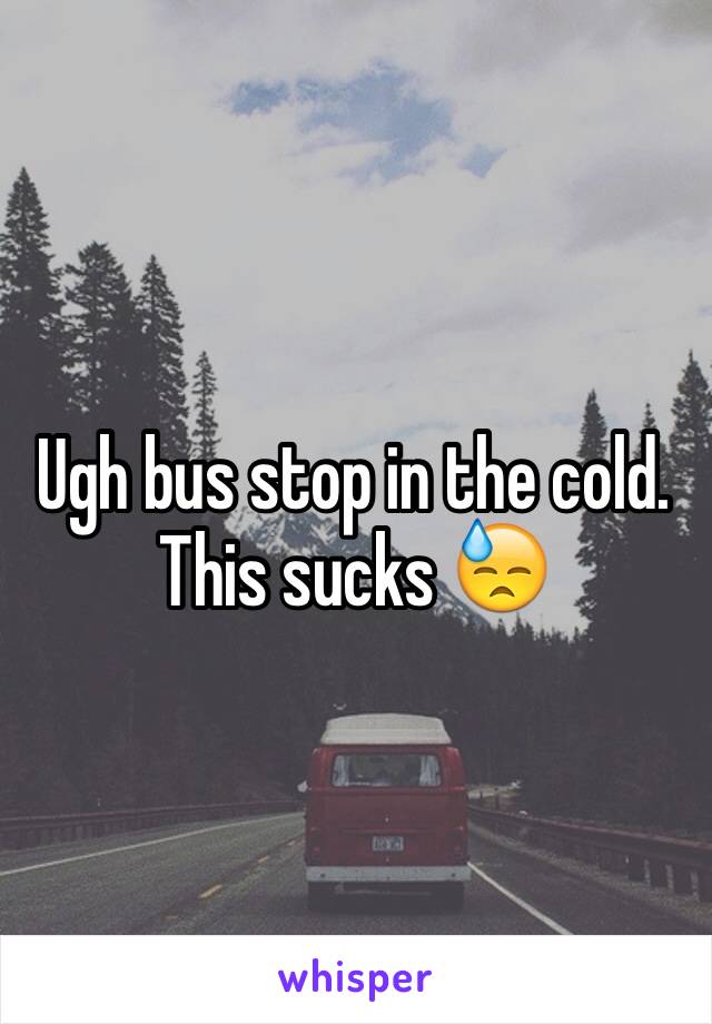 Ugh bus stop in the cold. This sucks 😓