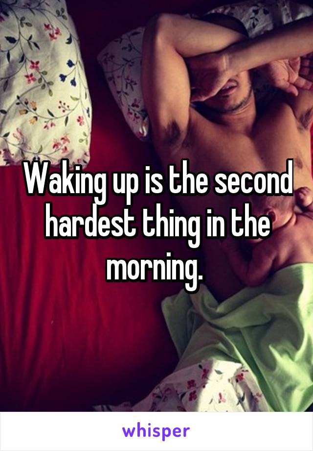 Waking up is the second hardest thing in the morning. 