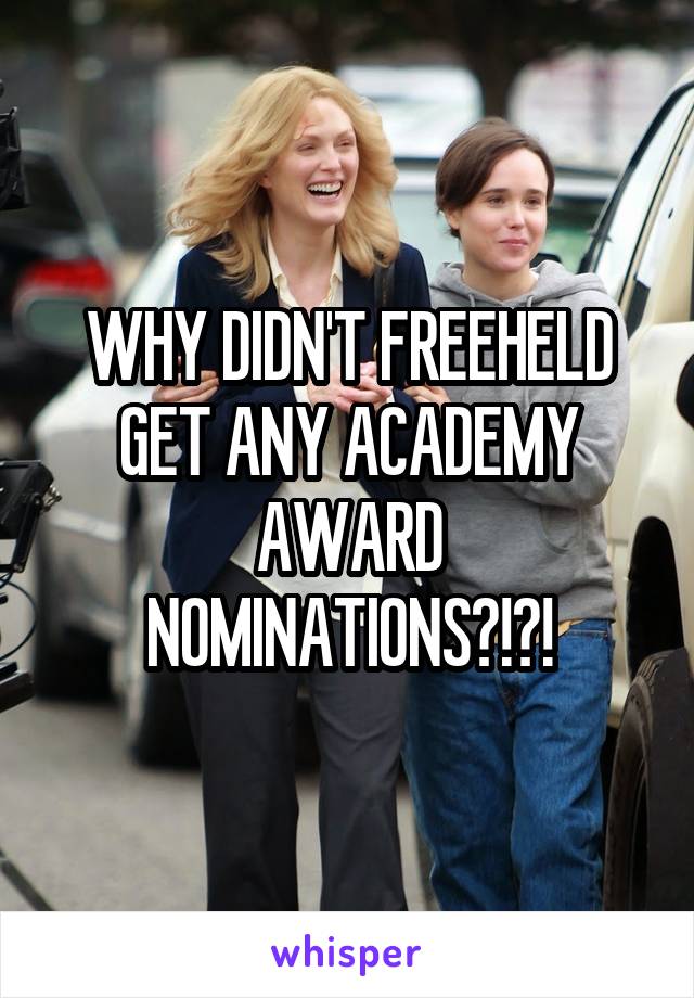 WHY DIDN'T FREEHELD GET ANY ACADEMY AWARD NOMINATIONS?!?!