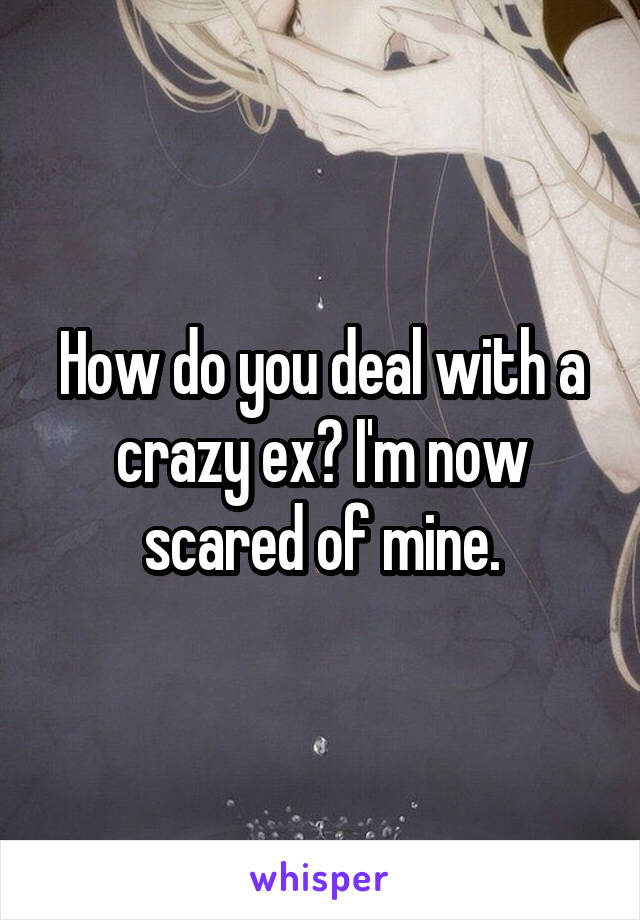 How do you deal with a crazy ex? I'm now scared of mine.