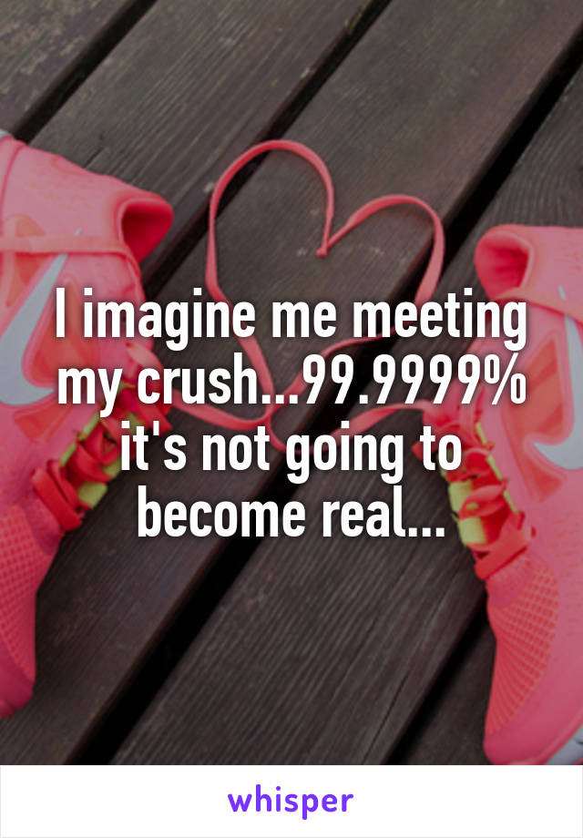 I imagine me meeting my crush...99.9999% it's not going to become real...