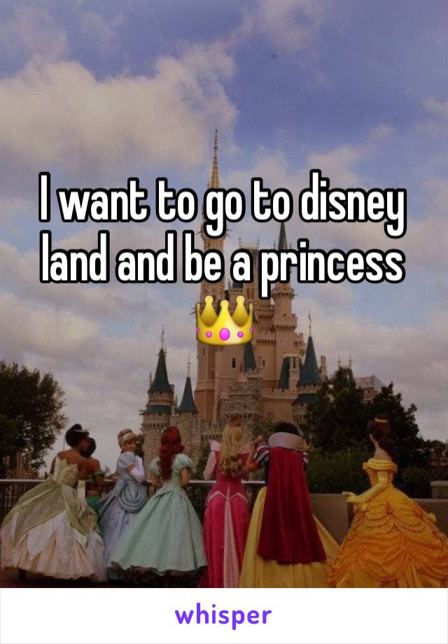 I want to go to disney land and be a princess 👑