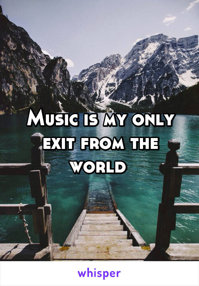 Music is my only exit from the world 