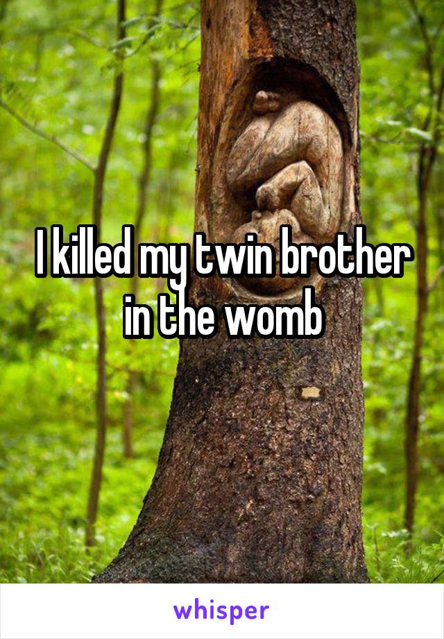 I killed my twin brother in the womb
