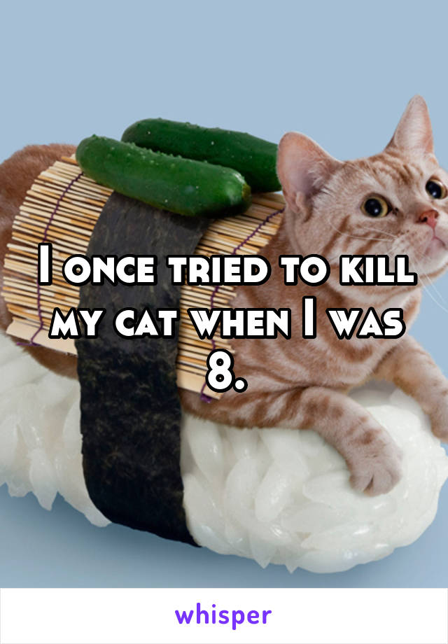 I once tried to kill my cat when I was 8.