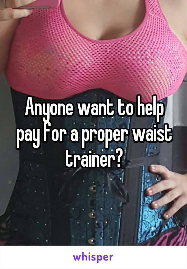 Anyone want to help pay for a proper waist trainer?