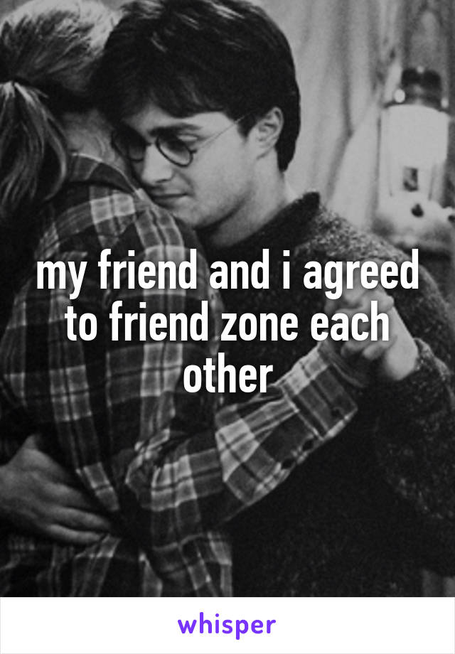 my friend and i agreed to friend zone each other