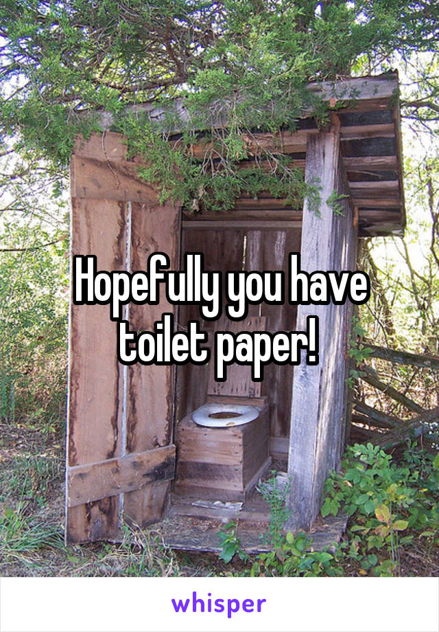 Hopefully you have toilet paper! 