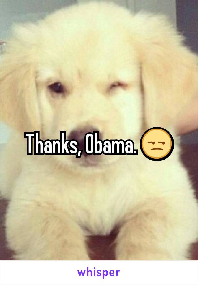 Thanks, Obama. 😒