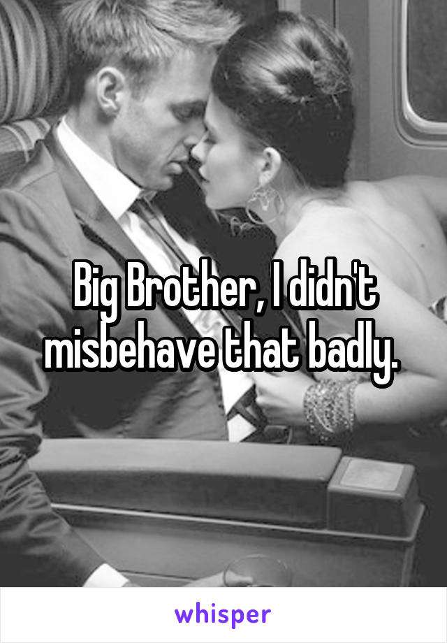 Big Brother, I didn't misbehave that badly. 