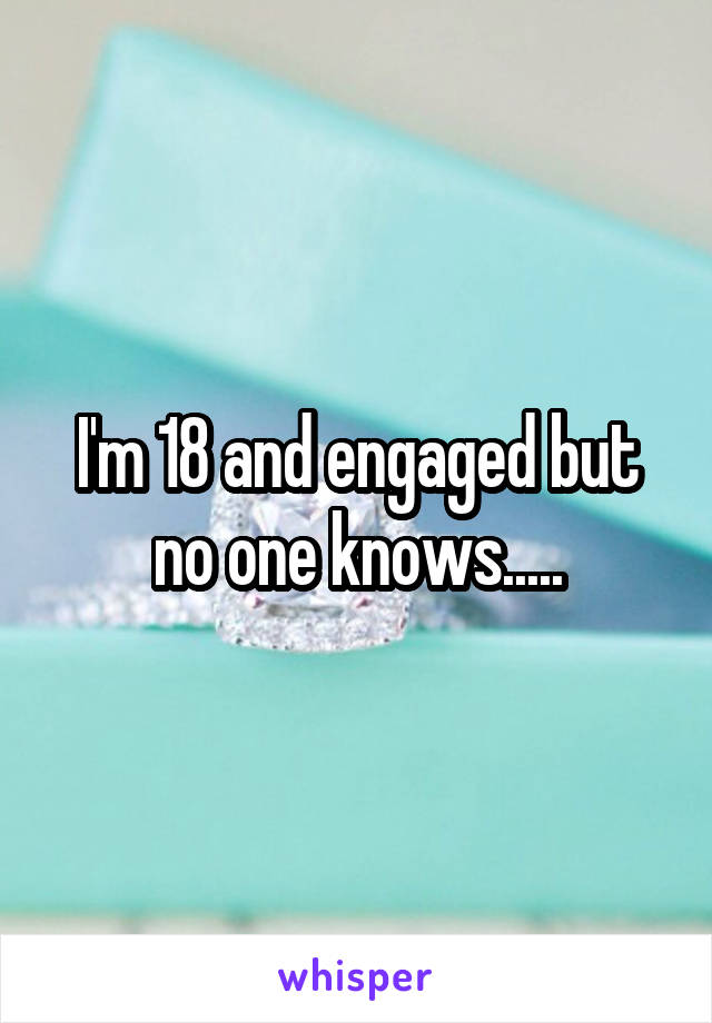 I'm 18 and engaged but no one knows.....