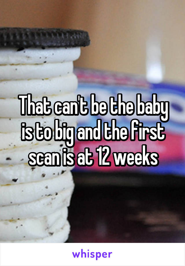 That can't be the baby is to big and the first scan is at 12 weeks