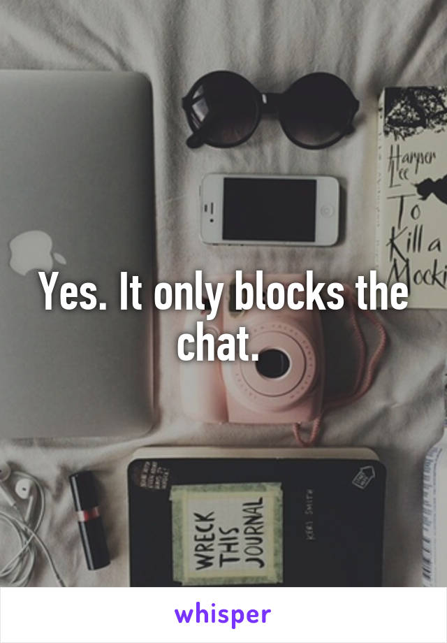 Yes. It only blocks the chat. 