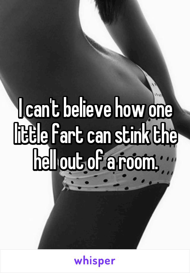 I can't believe how one little fart can stink the hell out of a room.