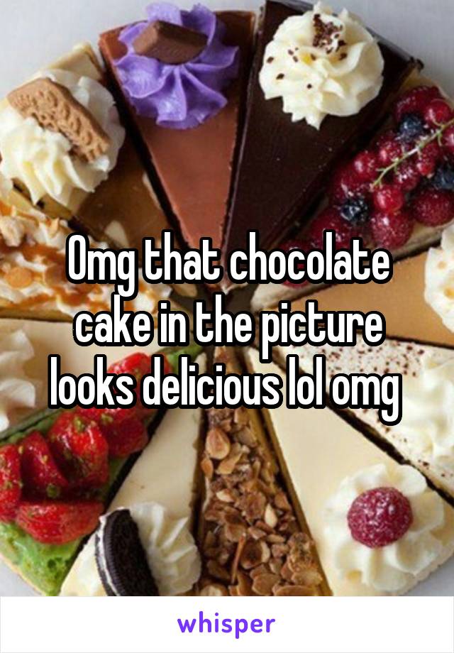 Omg that chocolate cake in the picture looks delicious lol omg 