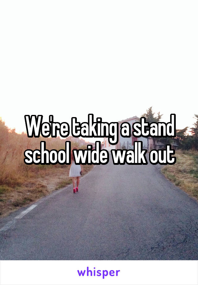 We're taking a stand school wide walk out