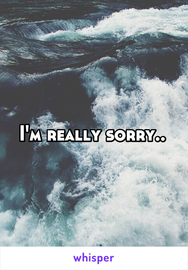 I'm really sorry.. 