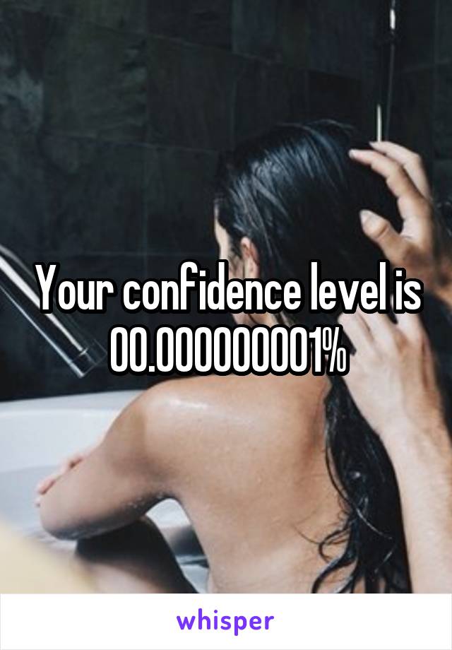 Your confidence level is 00.000000001%