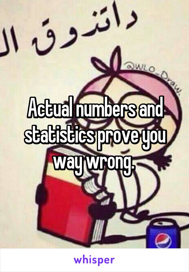 Actual numbers and statistics prove you way wrong. 